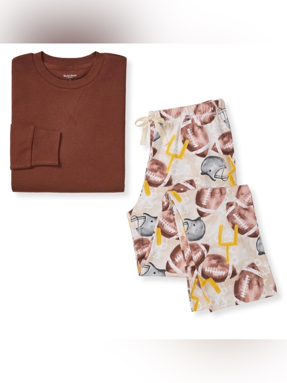 Burt's Bees Football Print Pajama Set